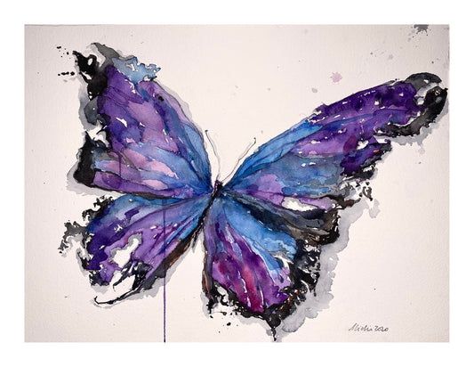 Purple Broken Butterfly Print