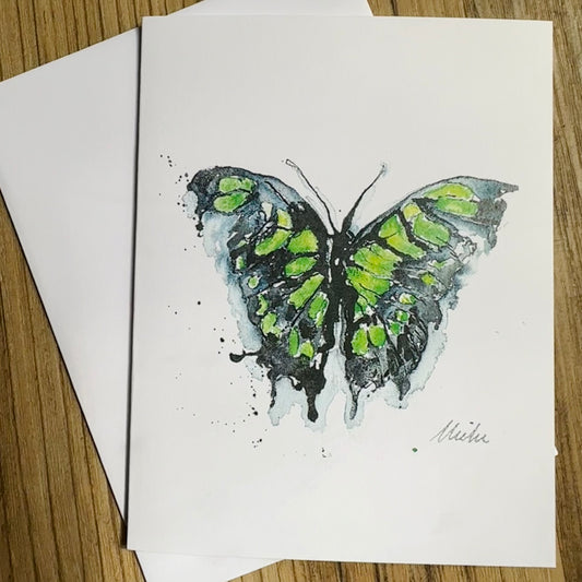 Green Butterfly Greeting Card