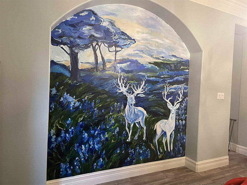 Deer and nature mural